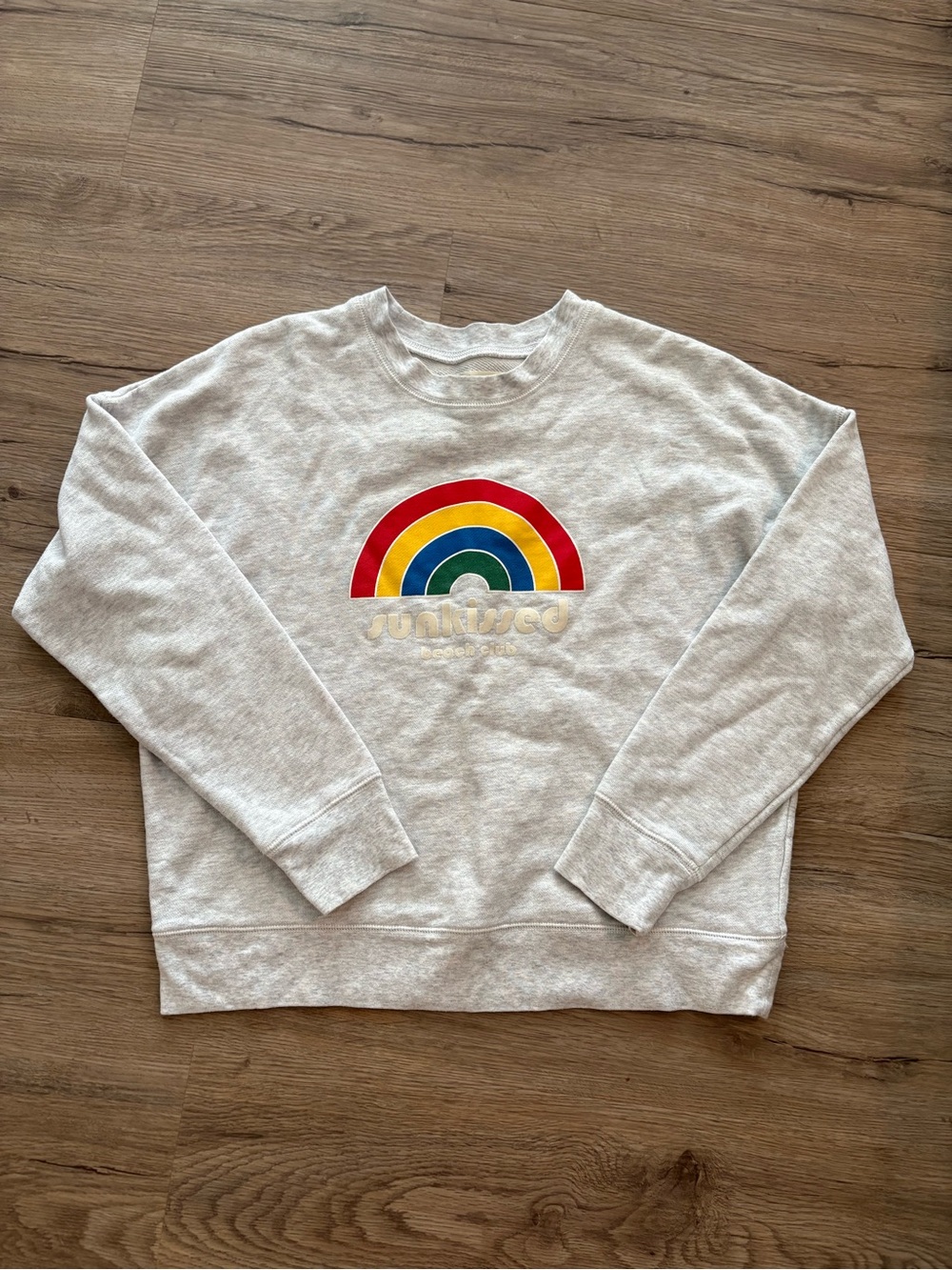 Madewell Cream Crewneck Sweatshirt with Rainbow Graphic